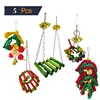 Pet Christmas 5 Packs Bird Swing Chewing Hanging Perches Toys Bird Parrot Cage Bite Toys