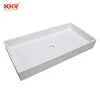Rectangular solid surface bathroom stone vessel sink