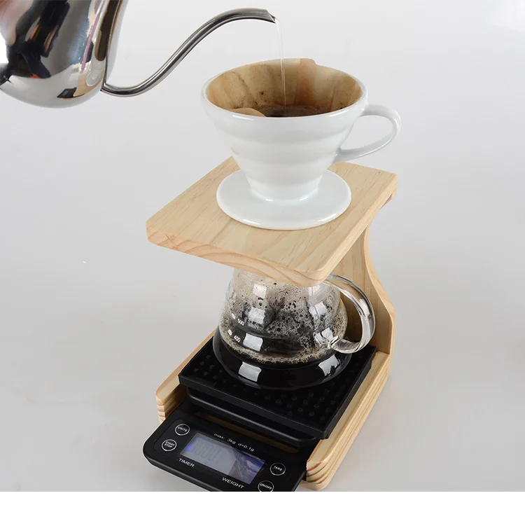 High Quality Bamboo V60 Coffee Dripper Stand Holder Rack Coffee Dripper