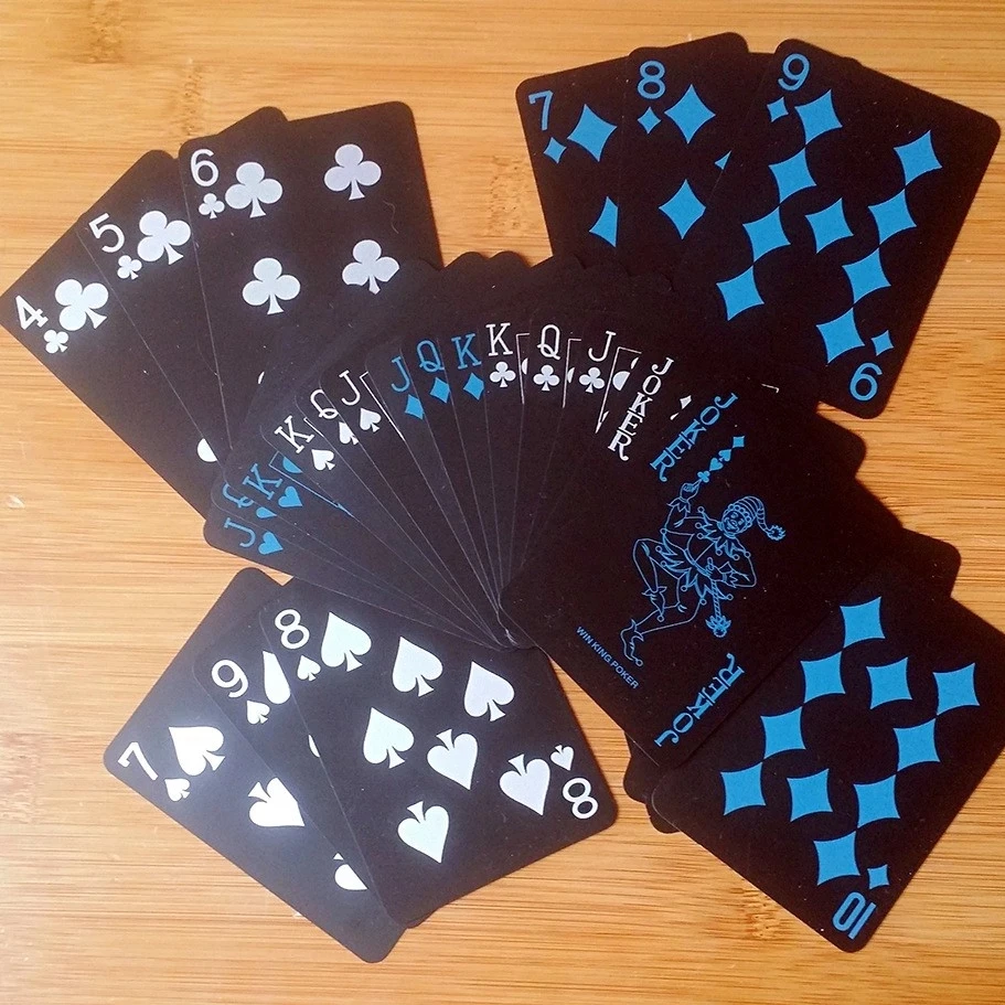 Details about   Creative Waterproof Black Plastic PVC Poker Table Game Playing Cards 