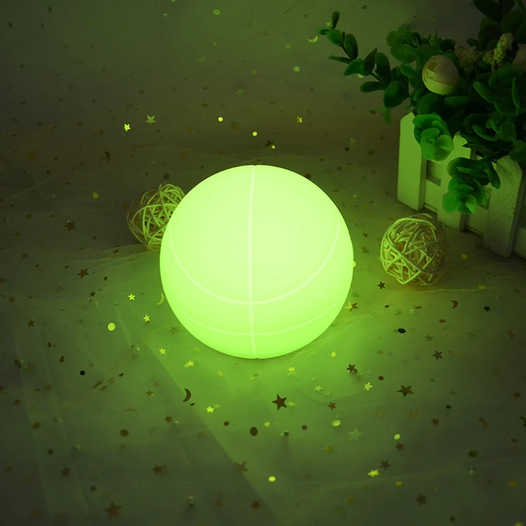 High Quality Non Toxic Soft Washable Silicone Safe Basketball Night Light For Kid Toy