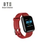 Rubber Material rubber watch band fitness tracker smart watch bracelet ID116 PLUS