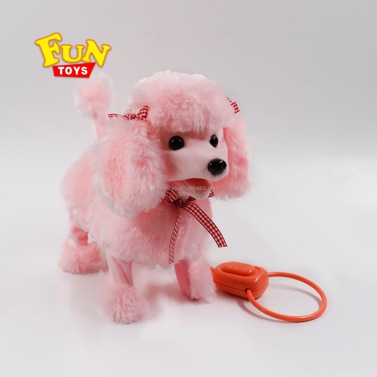 10 Inch Grey Walking Dog With Sound Battery Operated Animal B/o Animal