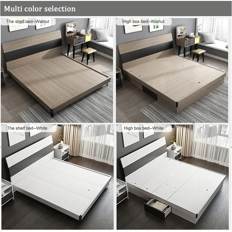 Double Bed Customizable Metal Wall Frame Style Living Packing Room Modern All Size Bedroom Furniture
