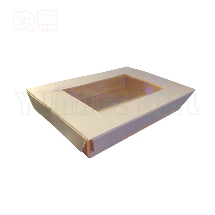 
Rectangle Disposable Water Proof and Liquid Proof Fixed Side Poplar Wood To-go Box with Lid 