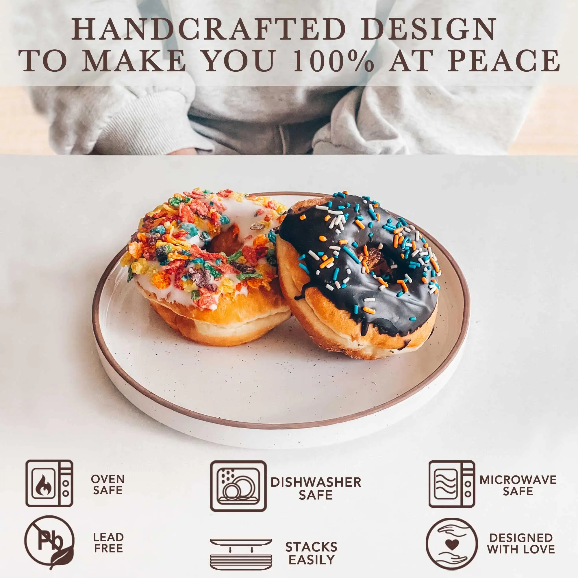 Hot Sale Wholesale Cheap White Dinner Round Ceramic Flat Plates Set 8 Inch Platter Kitchen Porcelain Tableware Dinnerware Dish details