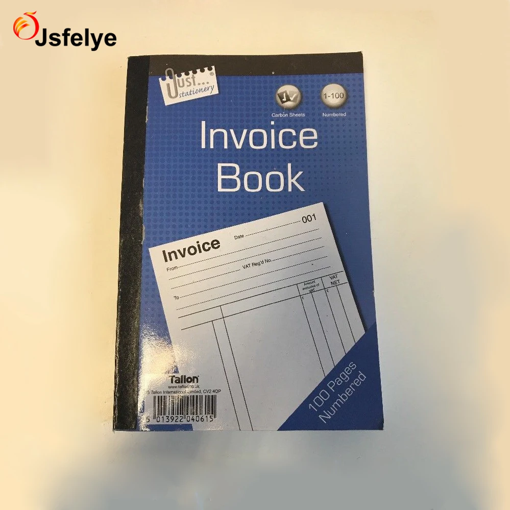 receipt book duplicate invoice pad numbered 1-100 plus carbon copy 