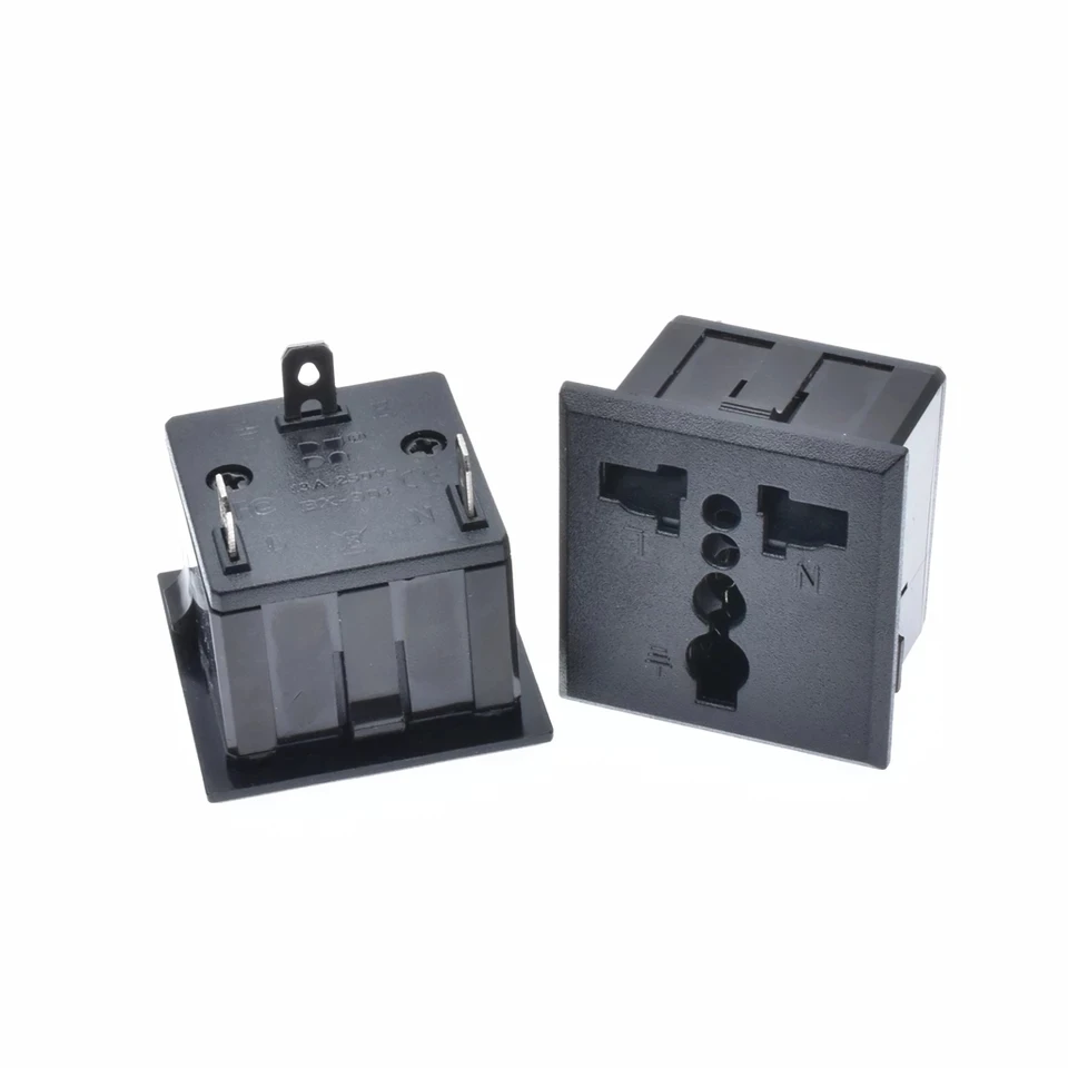 Ac Socket Universal 250v 13a Us Usa Uk Eu Euro Au Panel Mount Snap In