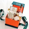 Cocostyles customized handmade stunning emerald velvet box men gift set with ribbon for gorgeous birthday gift