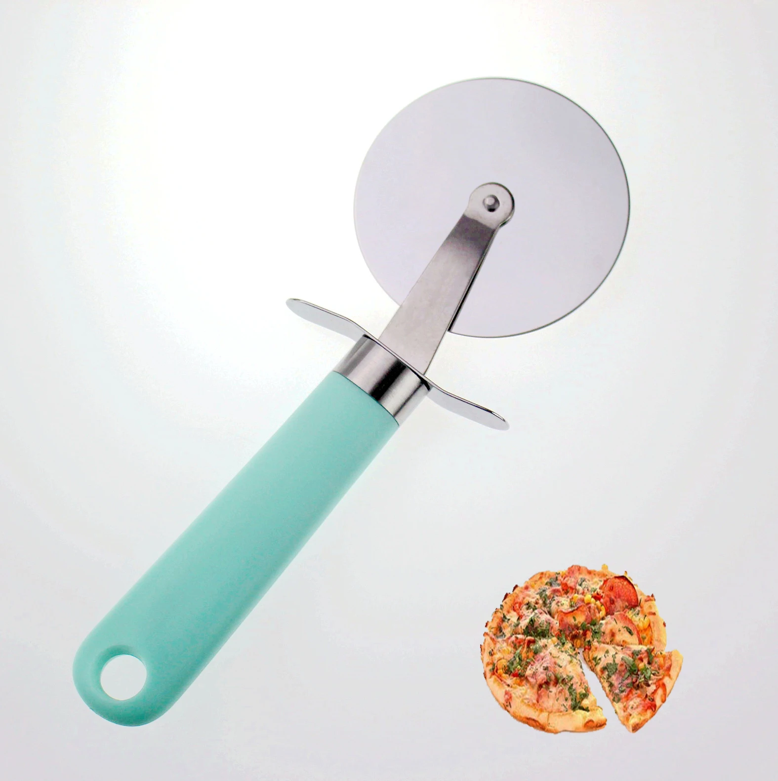 批发亚马逊供应不锈钢刀片披萨切割器烘焙用披萨轮