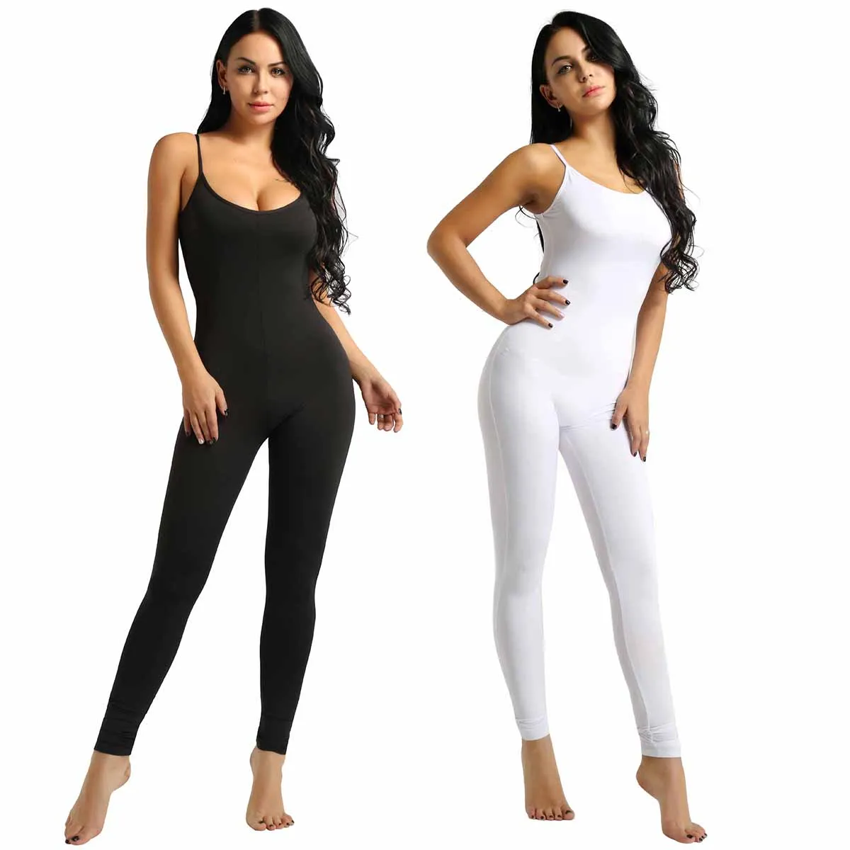 Women Soft Footless Tank Unitard Yoga Onepiece Suit Sleeveless
