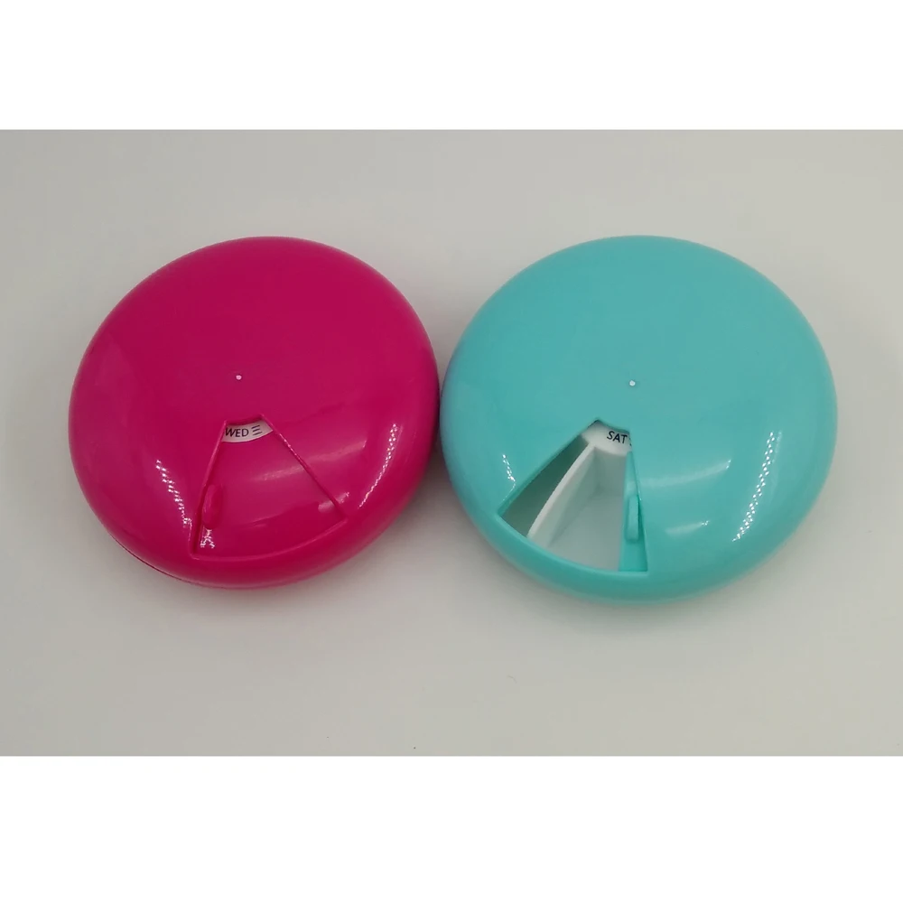 7 days round pill box