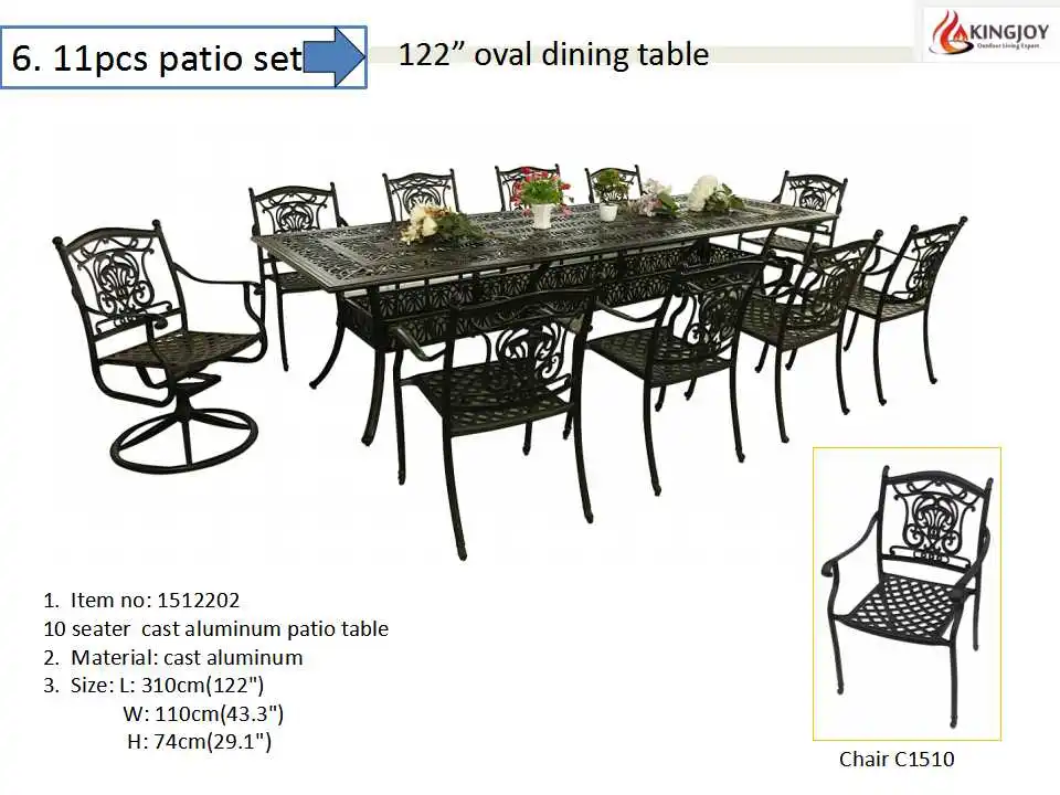 Muebles De Jardín Premium Aluminio Fundido 11 Piezas Muebles De