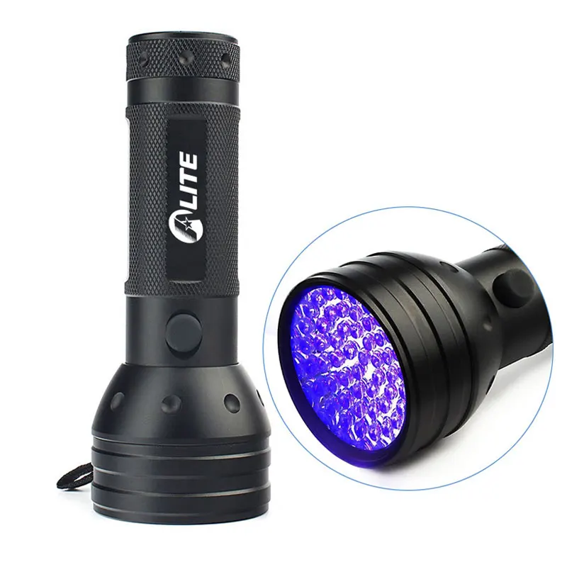 51 UV LED 395nm Logo Custom Waterproof Torch Aluminum Flashlight For Cat Dog Pet Urine Money Amber Detector