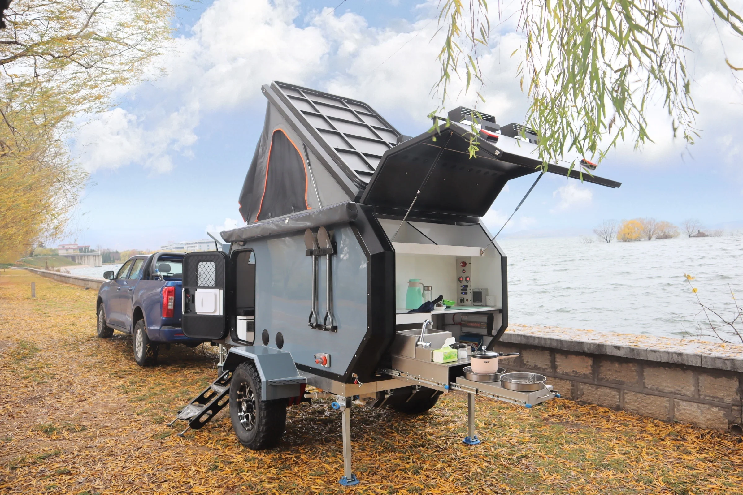 Folding Camper Trailer с подъемной крышей