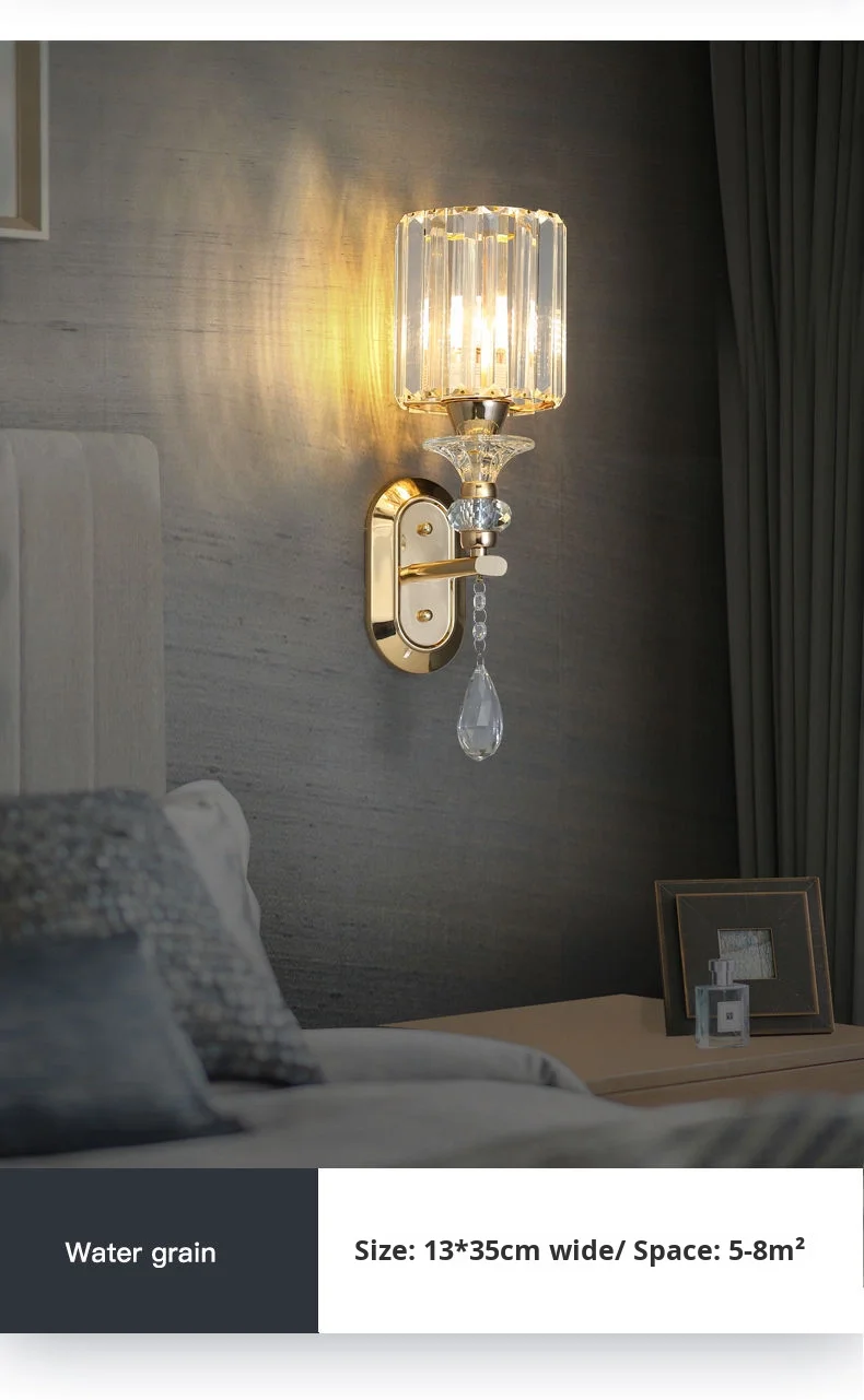 product modern minimalist crystal wall luxury led creative iron for bedroom bedside aisle hotel living room entrance background wall-11