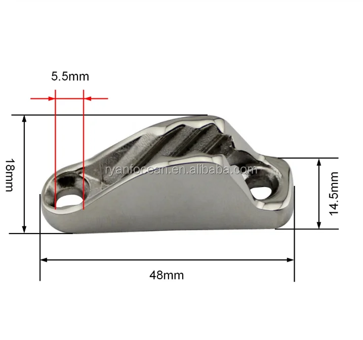 Ss316 Marine Sailing Rope Cam Cleats 18x48mm Flip Up Clam Clamp Jam