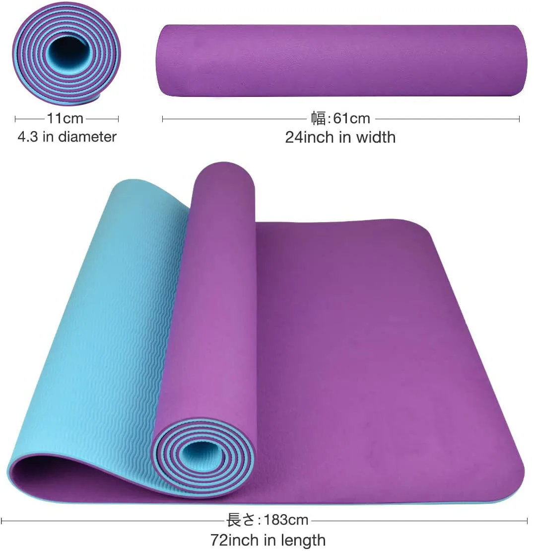 Yoga mat foam rubber 183*61cm thickness 6mm-carry bag 