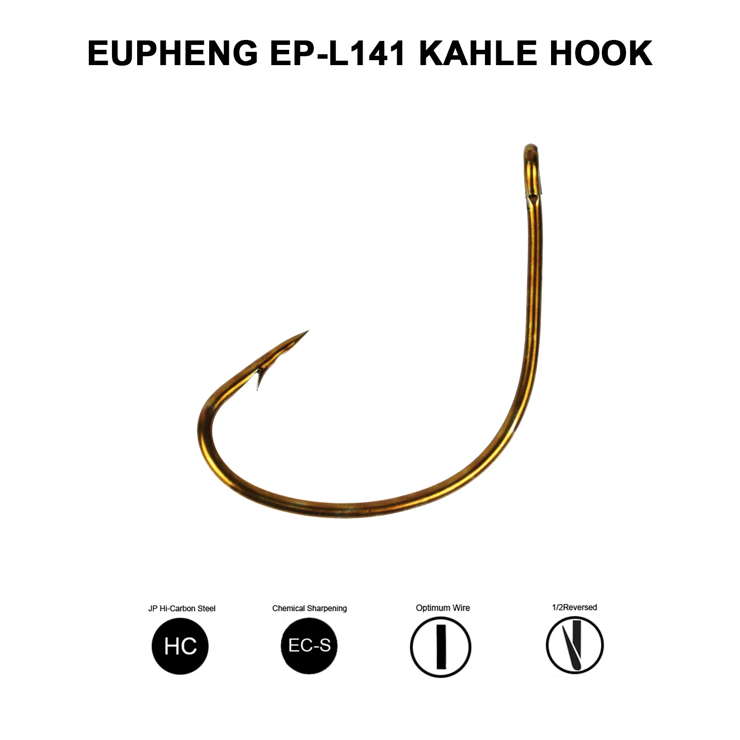 High Quality Kahle Offset Fishing Hook Epl141 Wide Gap Offset Live