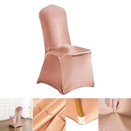 High-End Gilded Gold Elastic Four-Corner Chair Cover for Hotel Wedding Banquet Scenes Factory Direct Supply