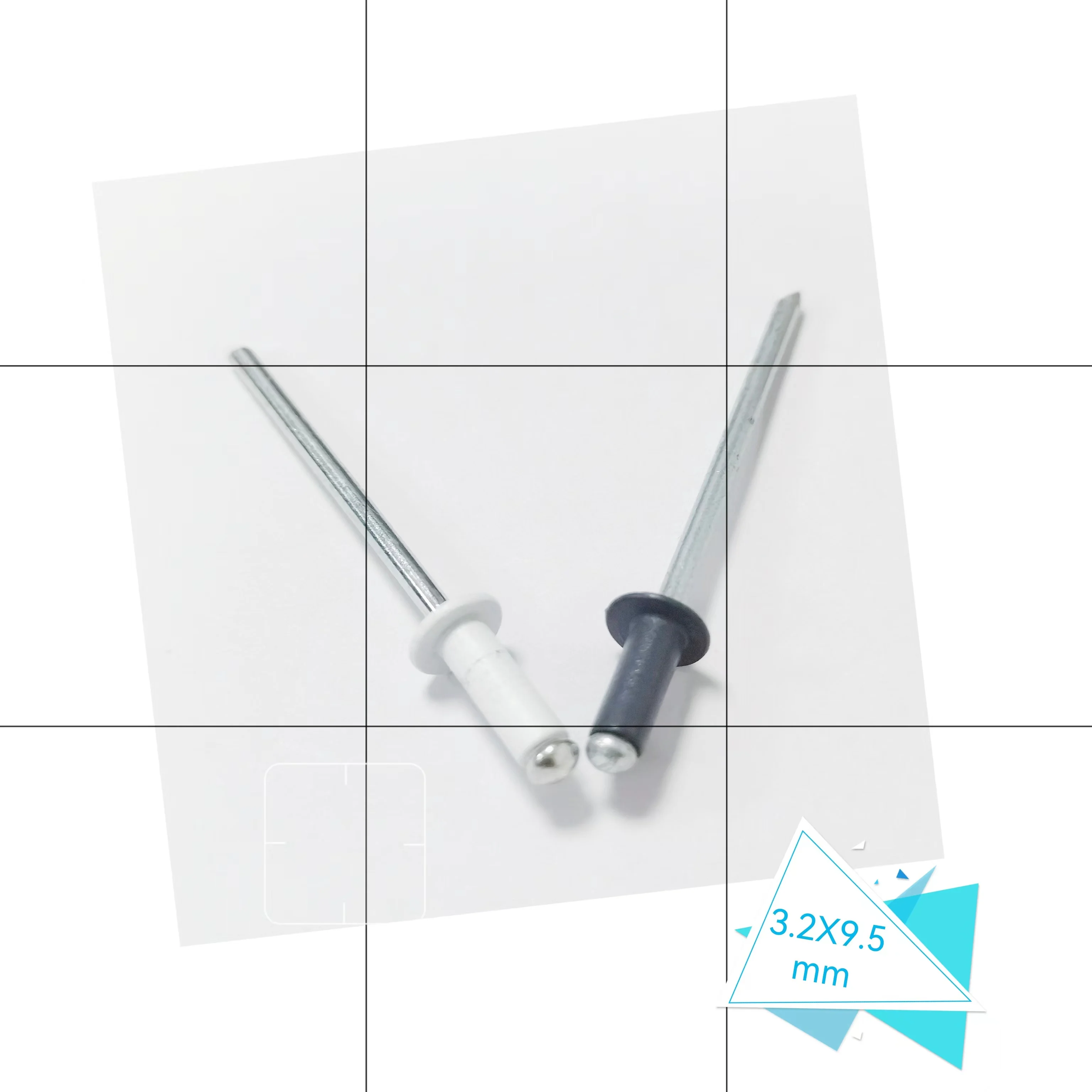 Colored Pop Rivets Break Stem Large Dome Head Trifold White Black