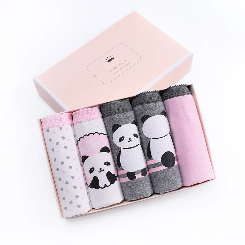 
High quality lovely cartoon printed underwear panties for children breathable skinny kids briefs 95% cotton 5 pieces a box 
