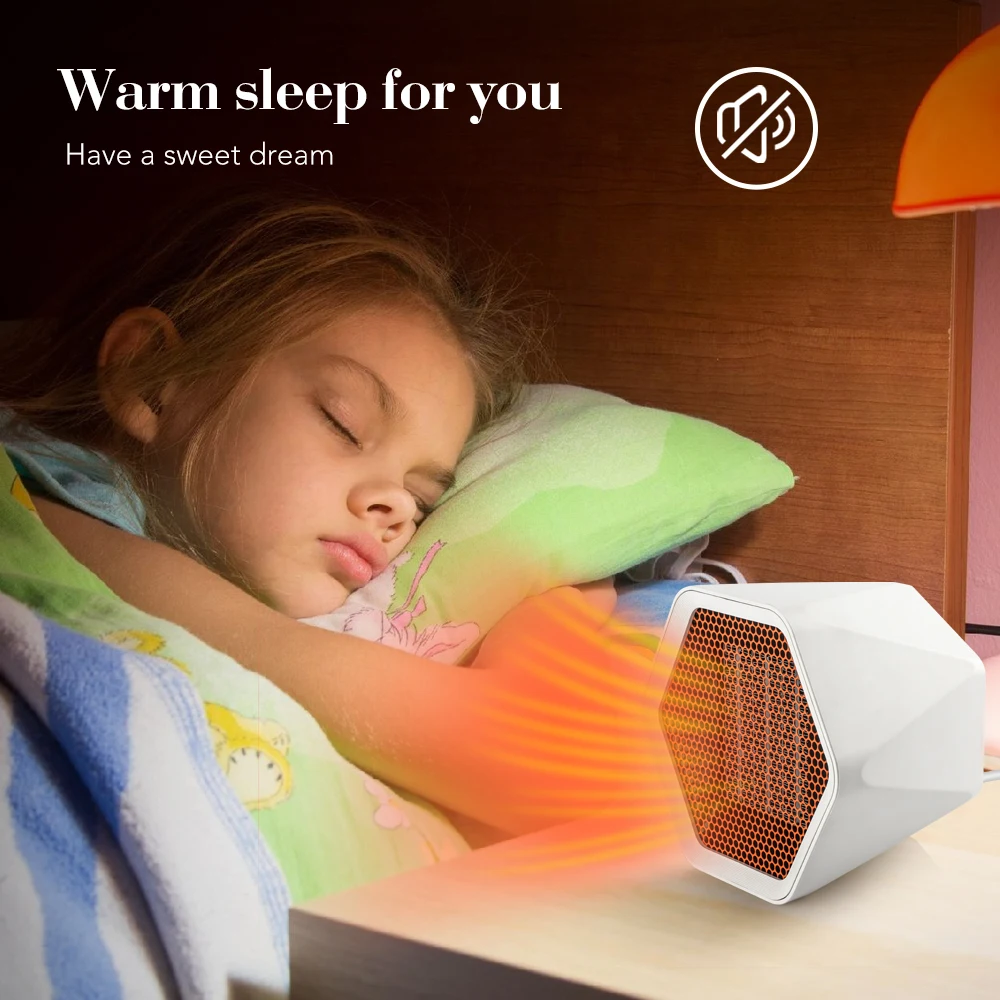 Dropshipping Wall Charger Desk 12V Dc Small Quiet Portable Circulation Fan Heater Mini Fan Electric Heater
