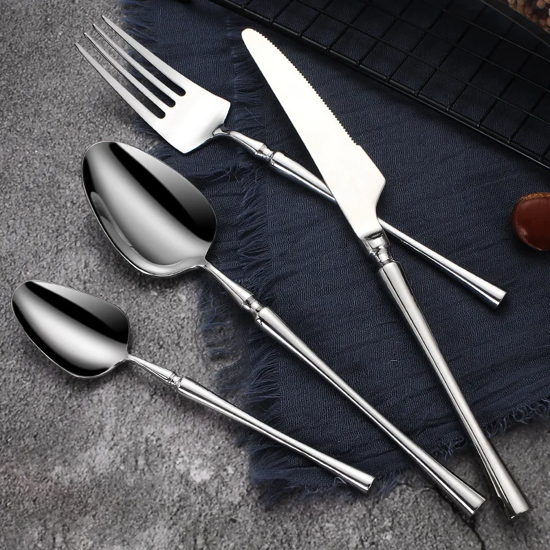 Manufacturer Luxury Silverware Steak Knife Stainless Steel 4pcs Cutlery Set