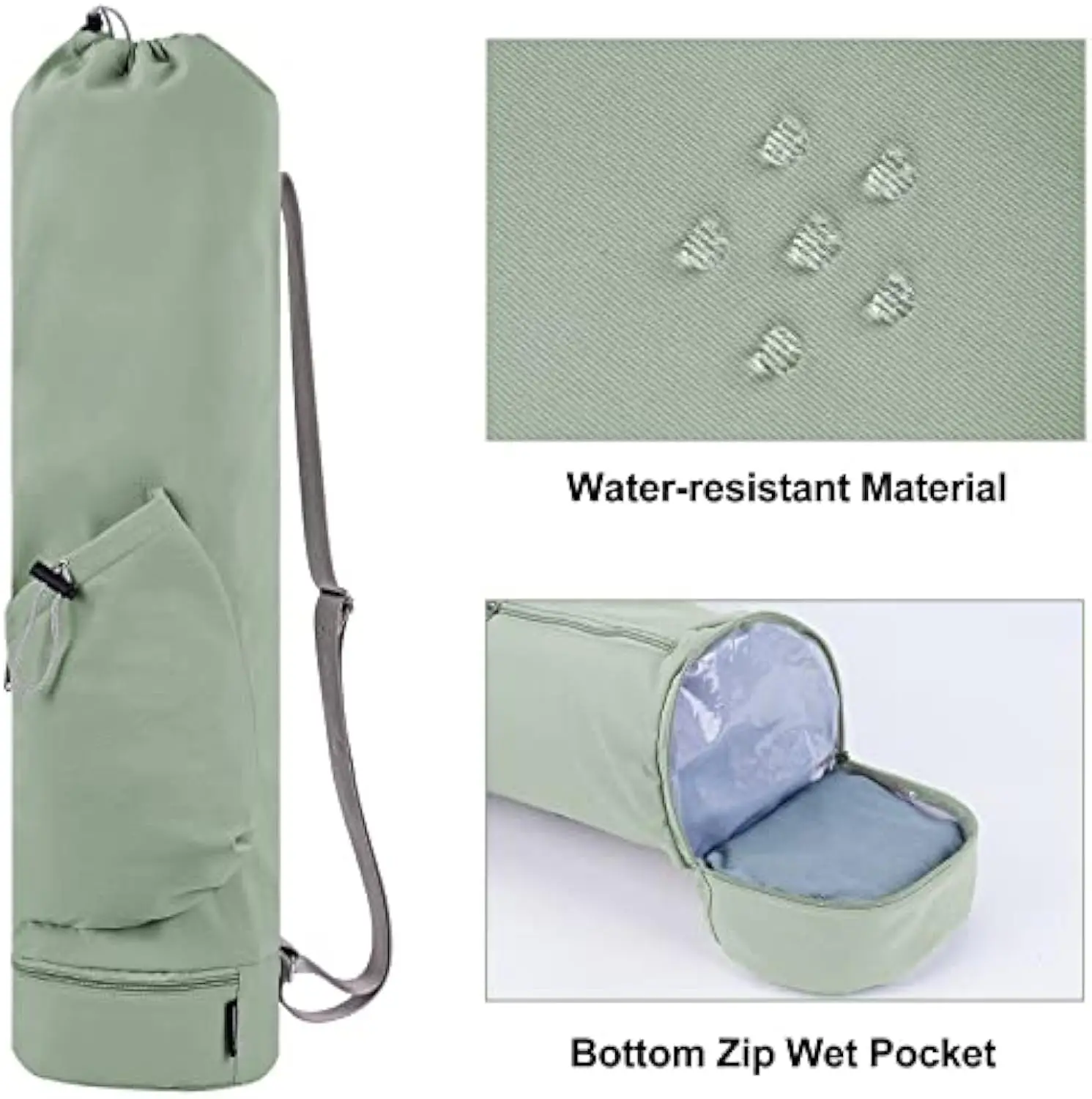 Large Yoga Mat Bag Pilates Bag With Adjustable Carry Strap Bottle