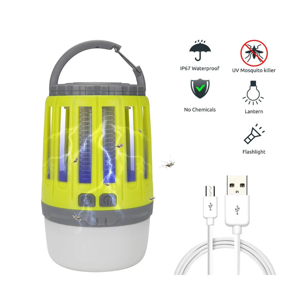 1800mah Rechargeable Battery Portable 3in1 Bug Zapper Camping Lantern ...