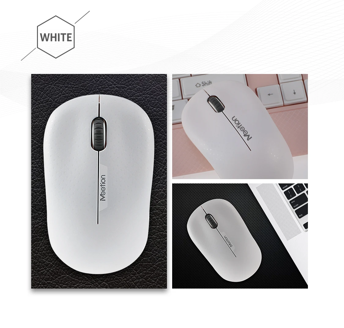Meetion R545 Wireless White Mouse