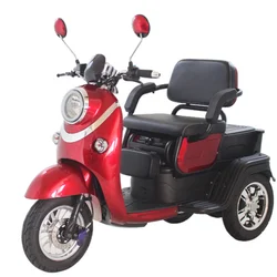 500 600 800 1000W 48 60 72V 10 inch handicapped Reverse gear top case Rear drive two seat electric three wheels tricycle scooter