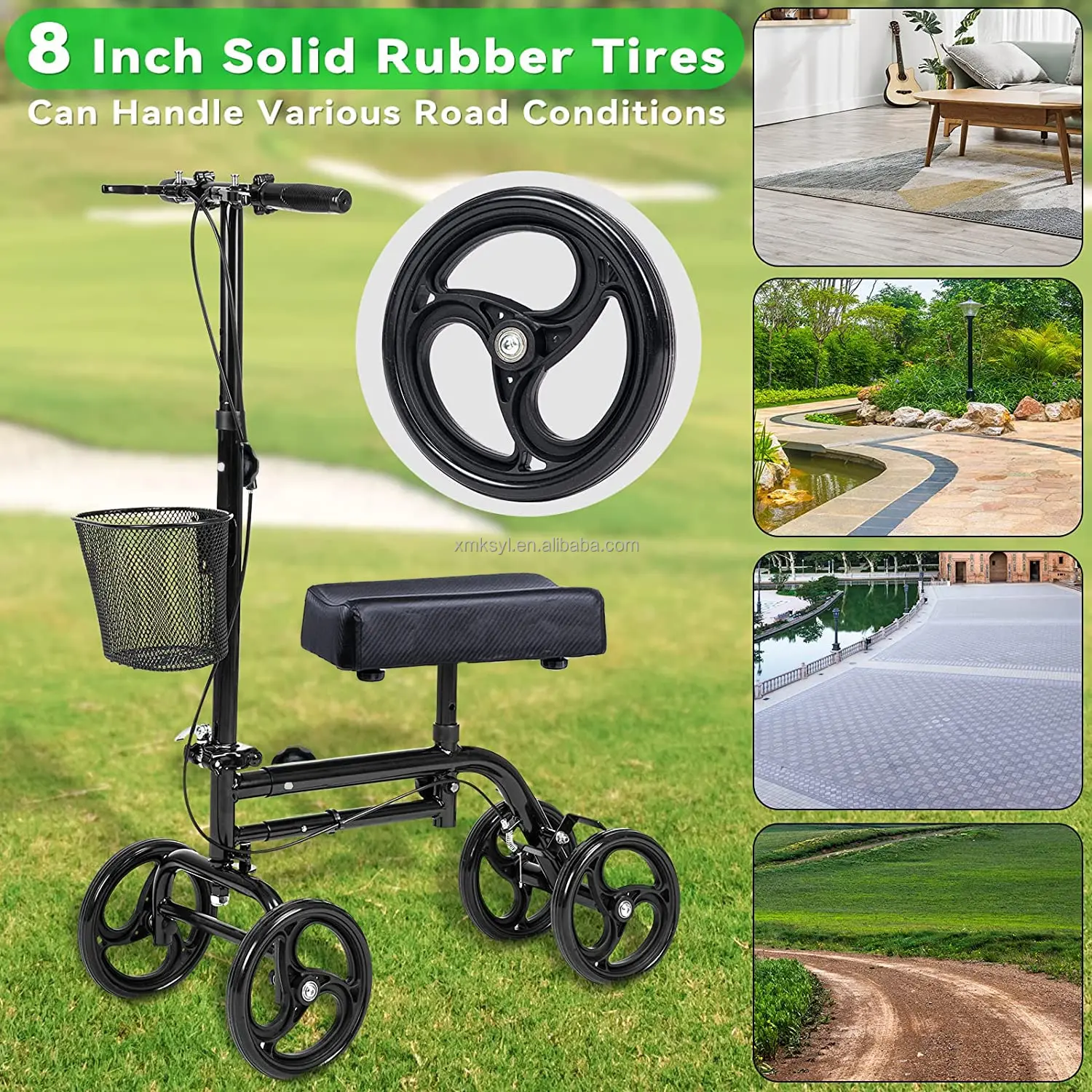 Portable Medical Handicap Scooter Lightweight Manual Knee Scooter For