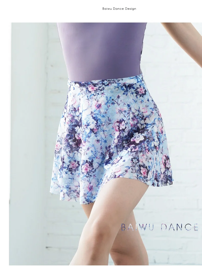 119143005 Baiwu Mesh Wrap Ballet Skirt Ballet Dance Floral Adult Training Leotard Clothing Could 