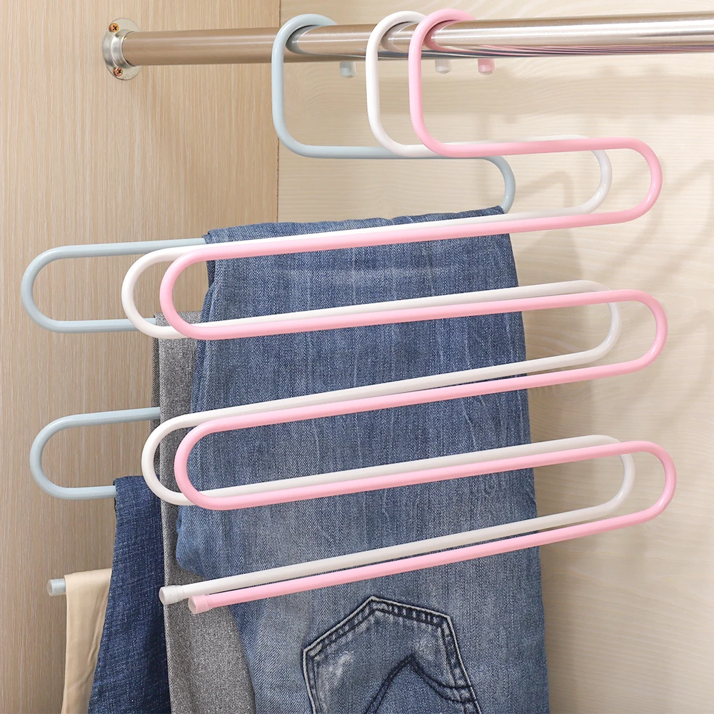 
Customized China amazon Metal scarf storage S-type garment pant hangers clothes hanger 
