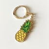 Custom design pineapple key chain, soft enamel keychain key ring for wholesale