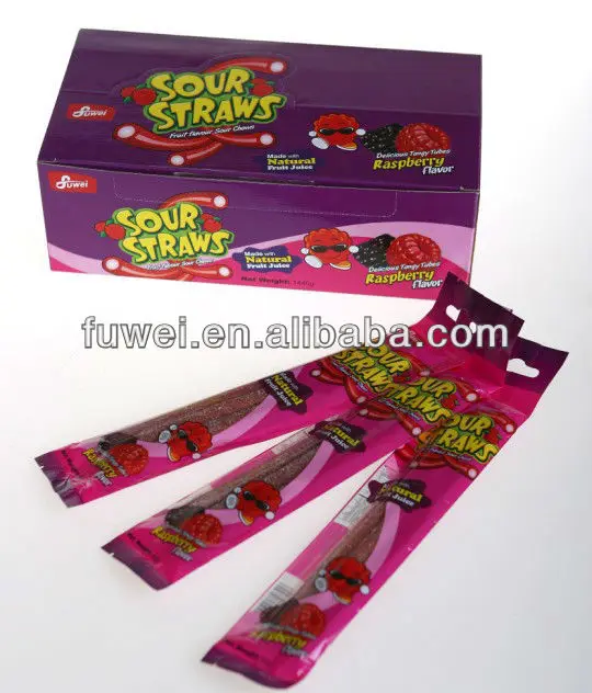 60g center filled halal super sour straw candy, View halal sour candy