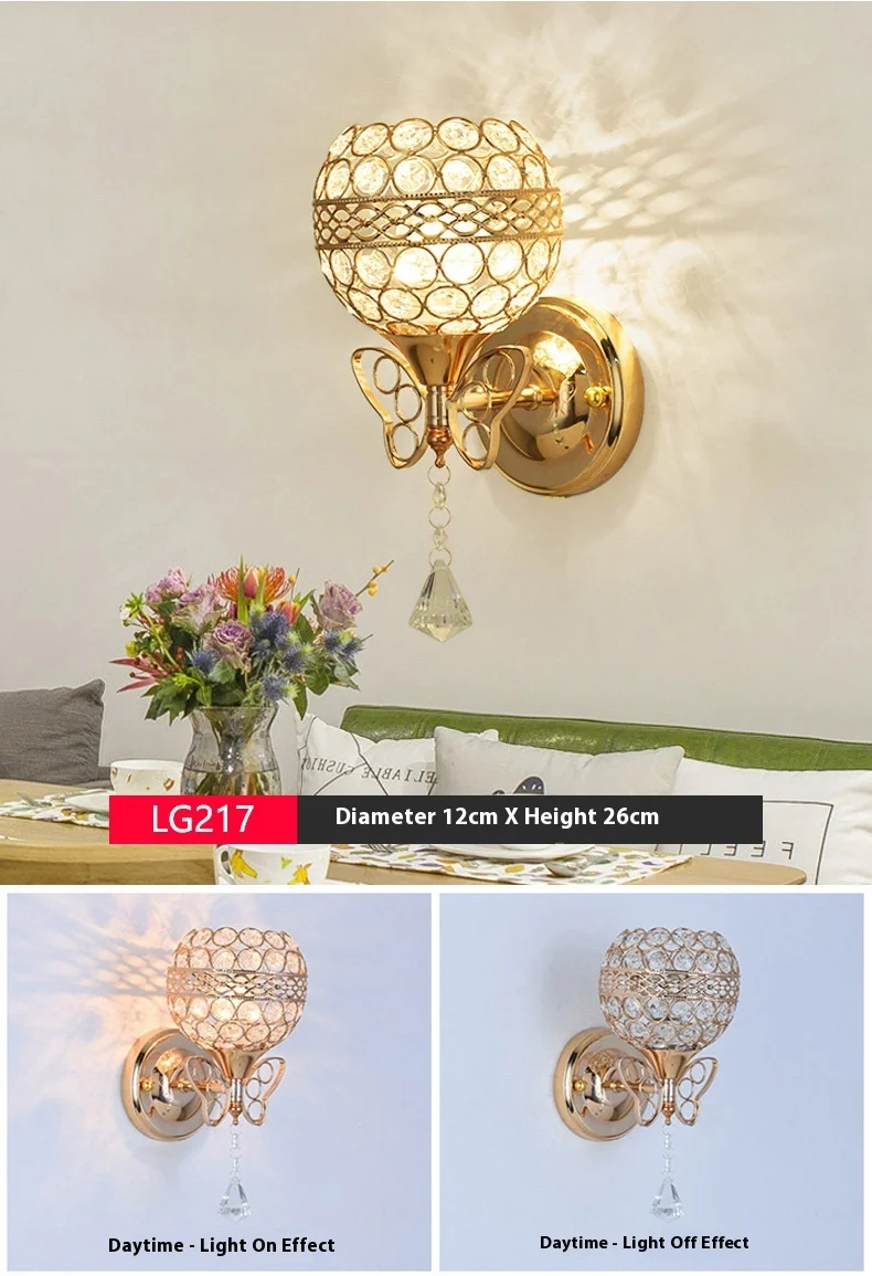 product modern simple led bedroom lamp golden iron body wall lamp for living room tv wall aisle staircase balcony bedside-26