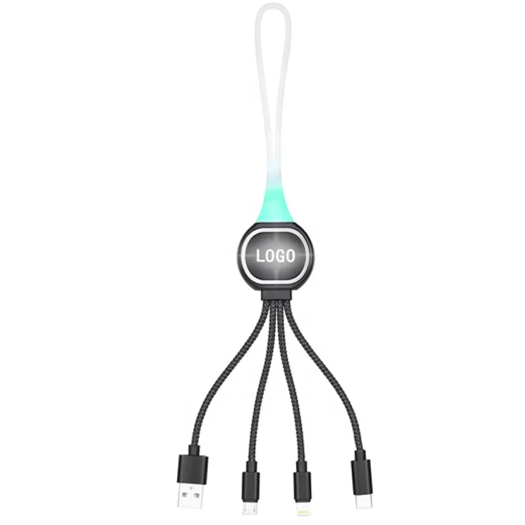 2020 usb cable high quality fast charging cable 3 in 1 magnetic usb cable with led light logo - ANKUX.COM
