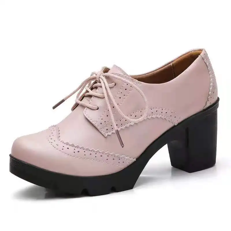 Zapatos De Cuero Clásicos Con Cordones Para Mujer,Plataforma Gruesa De  Tacón Medio,Punta Cuadrada,Oxford - Buy Clásico De Las Mujeres T-correa  Plataforma De Tacón Cuadrado Del Dedo Del Pie Oxfords Zapatos De  Vestir,Clásico