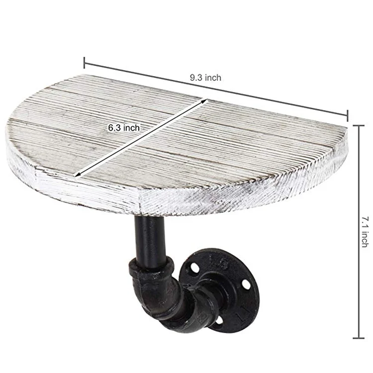 wooden wall shelf metal