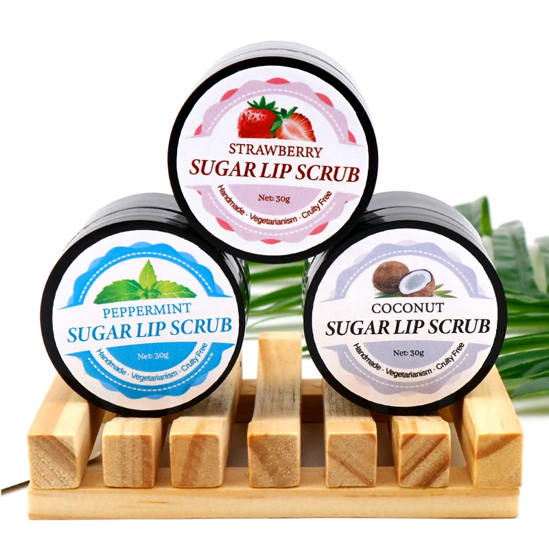 
Custom Private Label Wholesale Oem Coconut Mint and 30ml Mini Exfoliator Natural Brown Vegan Sugar Lip Scrub of Scrub Lips 