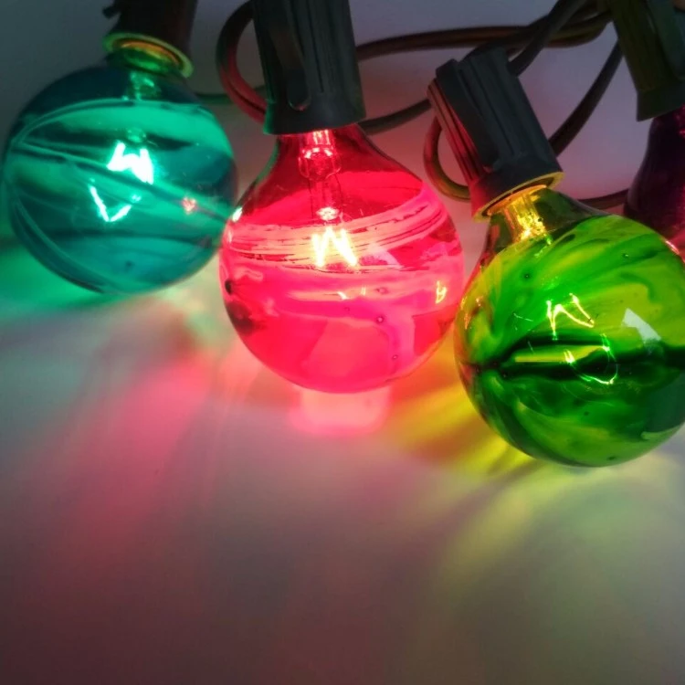 led lights for xmas Multi Color Print Glass Globe String light For Outdoor Party Wedding Home Garden Holiday Decor