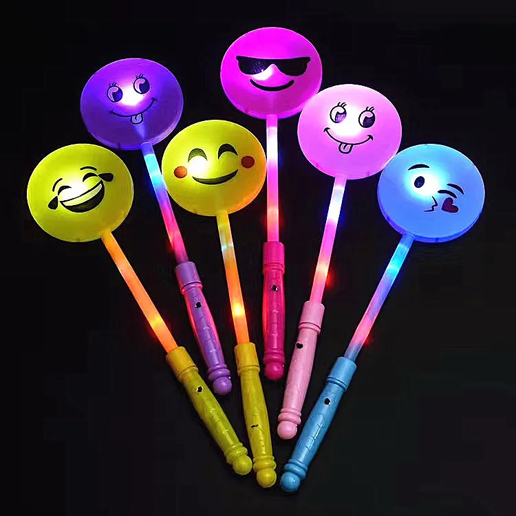 Smile Face Stick Light Up Flashing Emotional Wands Glowing Stick