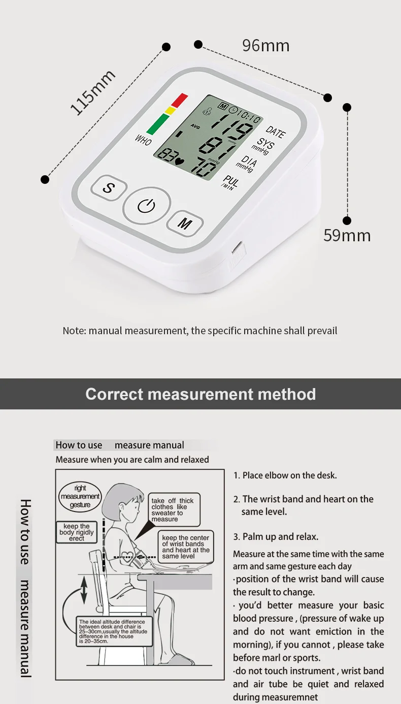 full automatic digital sphygmomanometer blood pressure meter a blood pressure monitor