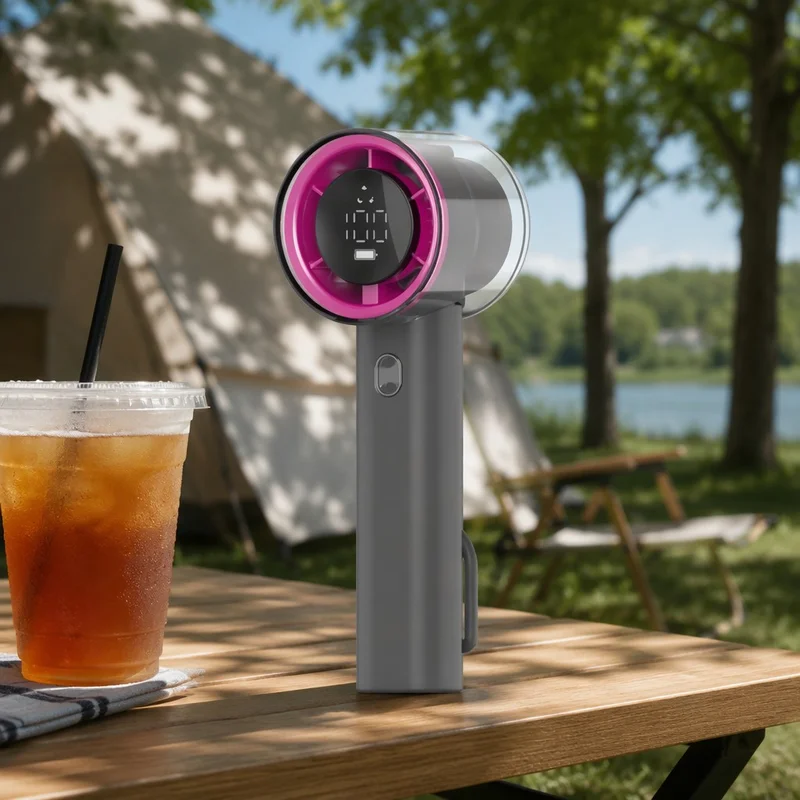Handheld Foldable Portable Fan, USB, 1800mAh, Brushless - detail 4