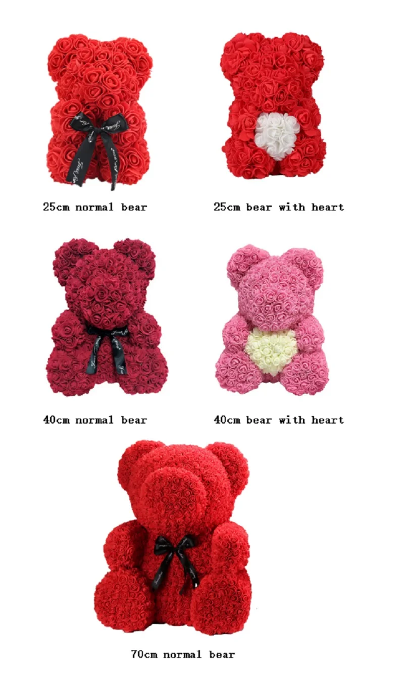 big red rose bear