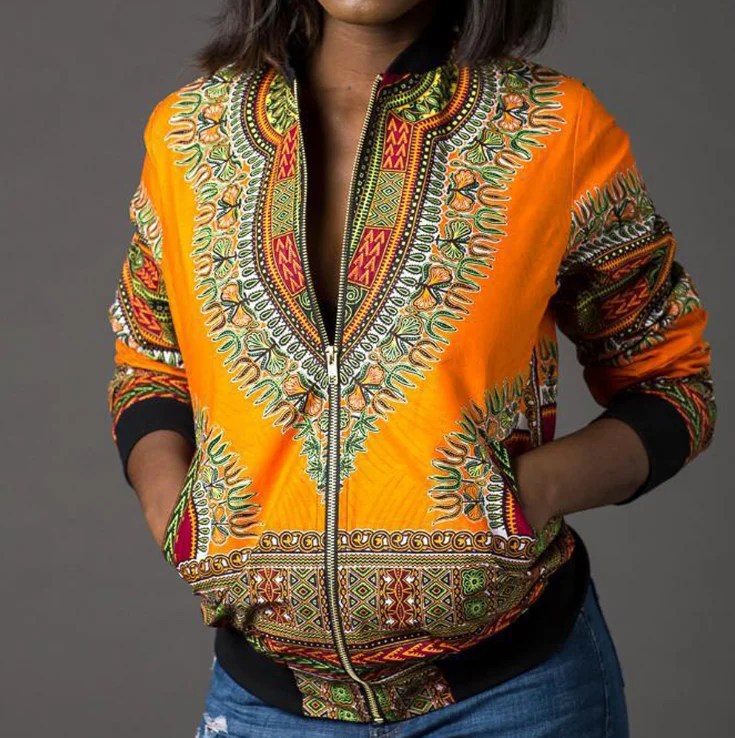 Wholesale Autumn Women's Ethnic Clothing African Dashiki Print Stand