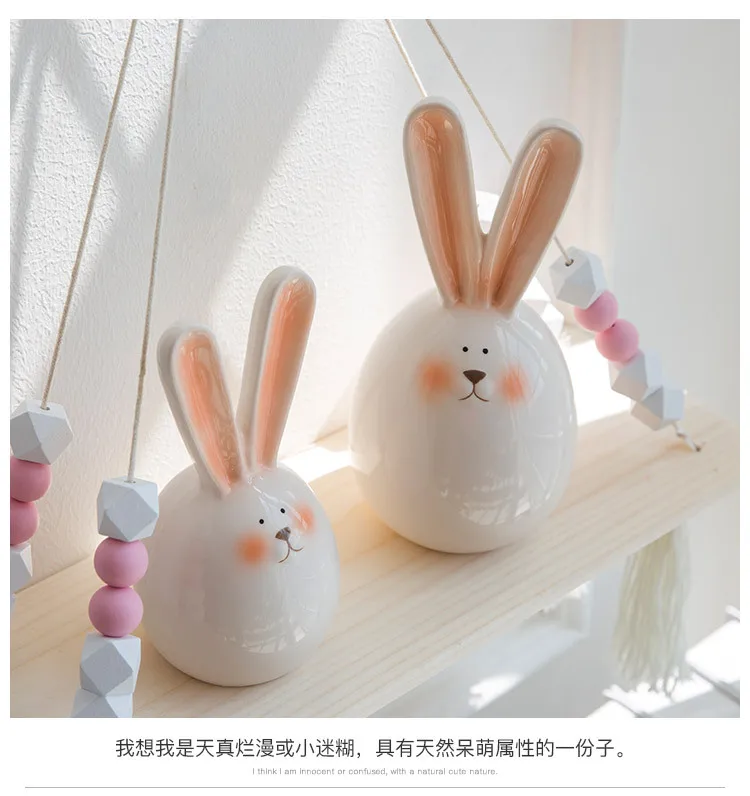 Dropship Custom Home Decoration Accessories Living Room Colored Ceramic Rabbit Figurine