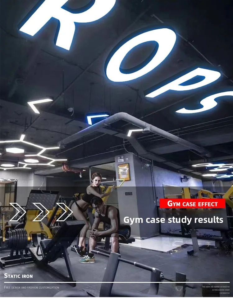product creative led letter shape pendant light personalized custom gym boxing studio decorative light for living room-0